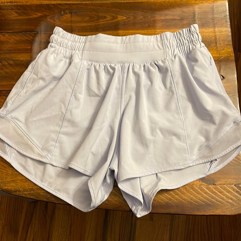 Light Blue Lululemon Hotty Hot Low Rise Shorts Size 4